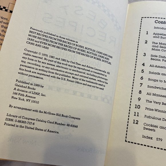 Best Recipes from the Backs of Boxes, Bottles, Cans and Jars Ceil Dyer 1989 VTG - Picture 5 of 12